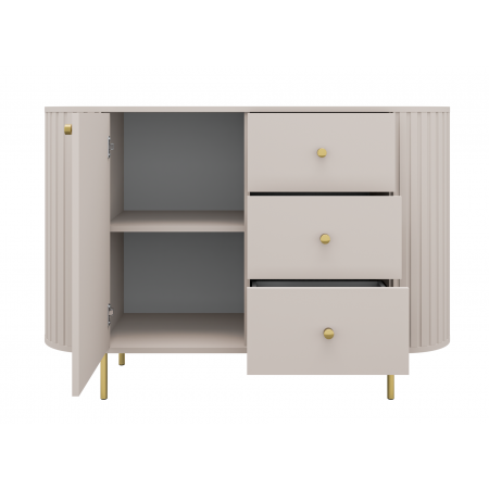 Komoda beżowa zaokrąglone boki frez 813 OLIVO